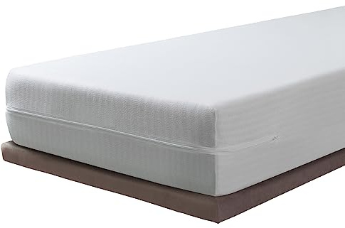 Savel - Matratzenbezug, dehnbar und atmungsaktiv | 100x 190 cm | mit perfektem Sitz/Matratzenschoner/Bezug mit Reißverschluss. Gewebe mit Baumwolle. Für Matratzen mit Einer Höhe bis zu 30 cm