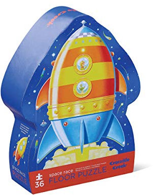 Crocodile Creek 3840771 36 Stück, geformtes Space Race Puzzles, bunt