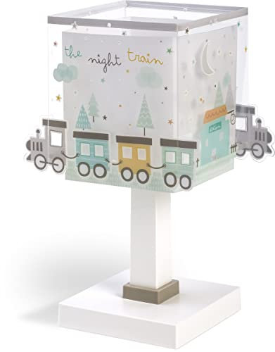 Dalber Kinder Tischlampe Nachttischlampe kinderzimmer Zug Farben trainieren The Night Train, 63531, E14, Bunt