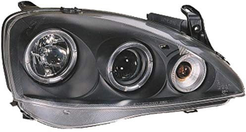 Scheinwerfer Set Corsa C Bj. 00-06 Angel Eyes klarglas/schwarz DE-Licht