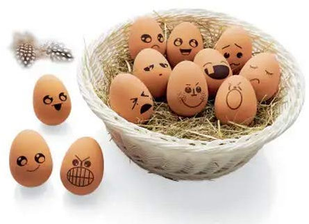 Geschenkpost24de 250059 Flummi-Set 3-TLG. Eier mit Gesicht, Gummi Ball Gummiei Springei Flummiei