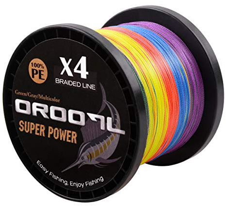 OROOTL Geflochtene Angelschnur 100M~1000M 4fach PE Geflochten Angeln Schnüre Braided Fishing Line(10LB-133LB) für das Salzwasser Süßwasser