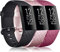 Vancle 3 Pack Kompatibel für Fitbit Charge 3 Armband/Fitbit Charge 4 Armband, Klassisch Sport Verstellbares Ersatzarmband für Fitbit Charge 3 / Fitbit Charge 4 (Schwarz/Roségold/Wine Rot, L)