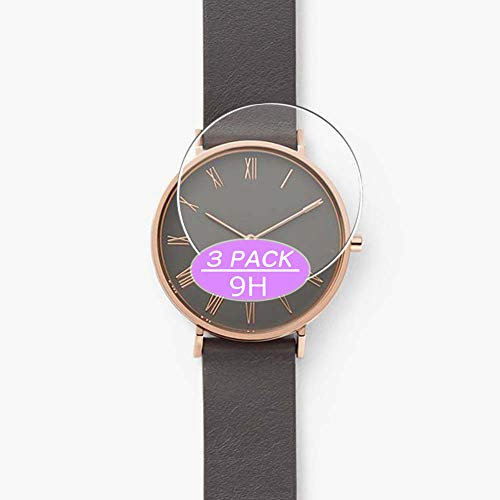 Vaxson Lot de 3 films protecteurs d'écran en verre trempé compatibles avec les boîtiers de montre Skagen Hald Watch 34 mm Film protecteur 9H