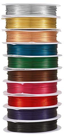 Beadthoven 10Rolls 22Gauge/0.6mm Tarnish Resistant Copper Wire Mixed Color 196Ft/60M Bendable Jewelry Beading Bare Metal Wires for Jewelry Wrapping Making Floral Sculpture Crafts 6M/roll