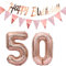 Luftballons 50.geburtstag deko frauen rosegold+Happy Birthday Girlande +Wimpelkette 40Zahlen Ballon 50 Luftballons 50 Jahre Geburtstag Dekoration frau Geburtstagdeko 50 Geburtstag deko rosegold(50)