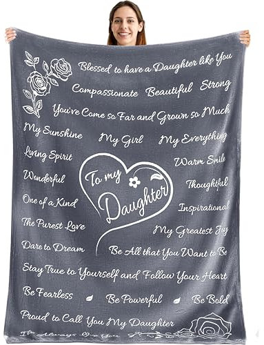 ButterTree Tochtergeschenke, Tochter, Geschenk von Mutter, Geburtstagsgeschenk für Tochter, an Meine Tochter, Decke für Erwachsene und Tochter, Geschenke von Papa, Überwurfdecke 165,1 x