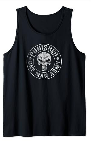 Marvel The Punisher One Man Army White Tank Top