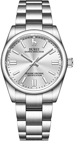 BUREI Frauen Mode Armbanduhr Analog Quarz Stahl Frauen Uhr Business Kleid Damen Armbanduhr 36mm Uhren für Damen