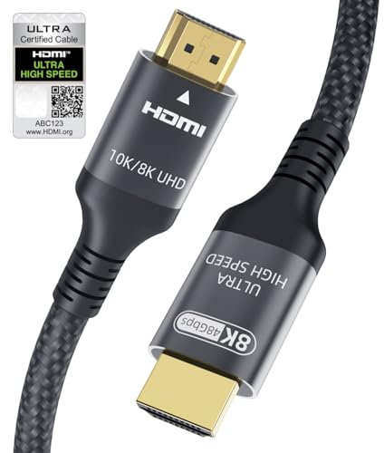 Adauxter 10K 8K HDMI 2.1 Kabel 7.5M, Zertifiziert 48Gbps Ultra High Speed HDMI Kabel mit Ethernet 4K 240Hz 165Hz 144Hz 120Hz 8K 60Hz eARC HDCP2.3 HDR10+ PC Laptop TV Monitor Projektor PS5 X-Box