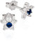 NKlaus Paar Ohrstecker Luna weiß Hibiskus 925 Silber Blume Blüte mit Zirkonia blau Auge 11881
