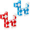 Magic Snake Cube 2 Pack, 24 Blöcke Twisty Ruler, 3D Puzzle Spielzeug Schlange Speed Cube Spielzeug, 2 Pack
