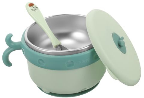 NIYANGLE 1 Juego Complemento Alimenticio Para Niños Cubiertos Infantiles Cuenco Para Servir Comida Cuenco De Aislamiento Práctico Cuenco Útil Bebé Páginas Acero Inoxidable Cuchara Termo