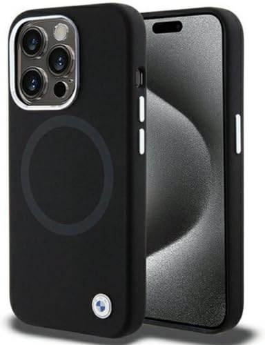 BMW BMHMP15XSILBK2 Hülle für iPhone 15 Pro Max 6.7 Schwarz Signature Liquid Silicone