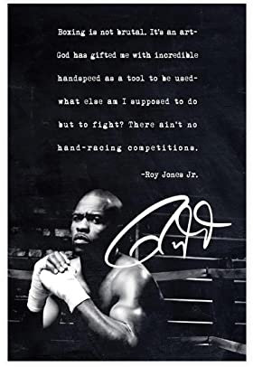 ZAPORA Roy Jones Jr Vintage Boxing Legends Serie signiertes Poster Motivierende Zitate Leinwand Poster Schlafzimmer Dekor Sport Landschaft Büro Zimmer Dekor Geschenk ungerahmt 30 x 45 cm