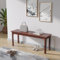 K KELBEL Esszimmer Sitzbank Massive Eichenholzbank,Bettbank Holzbank Rustikale Home Décor Möbel für Schlafzimmer,Haushalt,Esstisch,120x36x40cm,Brau
