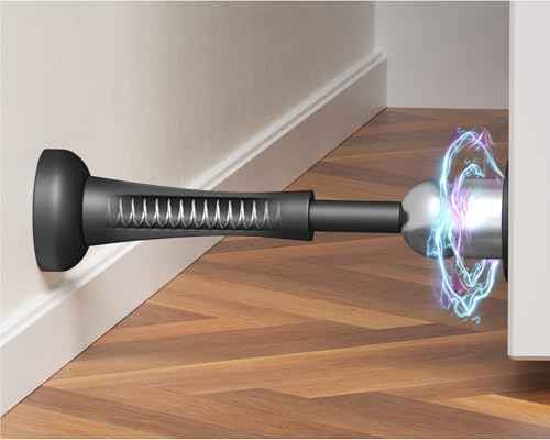 Strong Magnetic Door Stop 4.33 Inch Aluminum Door Stoppers for Wall, Magnetic Door Catch with Adhesive Stick & Screws, Door Holder to Keep Door Open, Matte Door Stopper, Rust - Proof, No Drilling