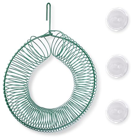 Wreath Bird Feeder for Suet Balls, Peanuts & Whole Nuts – Heavy-Duty Powder-Coated Metal, Outdoor Hanging Design, Green – Includes Accessories for Making Suet Balls