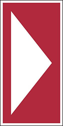 Dreifke® Aufkleber Brandschutzzeichen, Richtungspfeil - DIN/TR 4844-4 | 75x150 mm, rot/weiß, 1 Stk