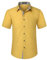 HISDERN Mens Yellow Short Sleeve Dress Shirts Formal Casual Regular Fit Shirt Button Down Business Work Shirts with Chest Pocket,S