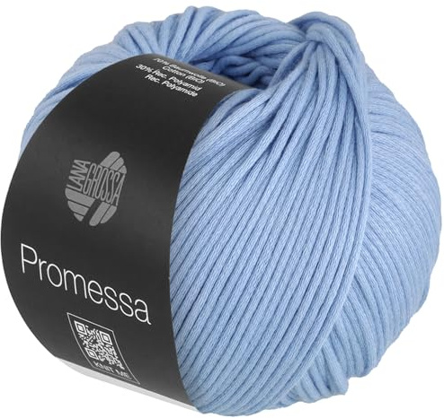 LANA GROSSA Promessa | Weich gefülltes Schlauchgarn aus Bio-Baumwolle und Polyamid | Handstrickgarn aus 70% Bio-Baumwolle & 30% Polyamid | 50g Wolle zum Stricken & Häkeln | 125m Garn FB21