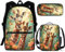 chaqlin Schultaschen-Set für Jungen und Mädchen, 3-teiliges Set mit Thermo-Lunchbox und Federmäppchen, Niedliche Giraffe, Kinderrucksack