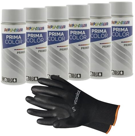 vasalat Dupli-Color Rostschutz Spray grau, Grundierung Prima - Haftgrund Spray zum Schutz vor neuer Rostbildung, 6 Stück