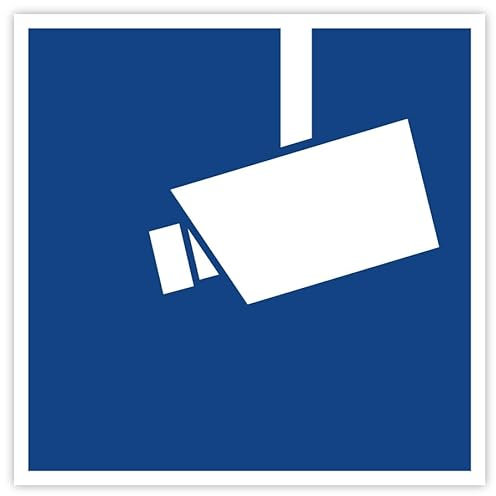 Aufkleber Infozeichen „Videoüberwachung“ Hinweis DS-GVO ISO 7010 Blau | 5-30 cm Made in Germany, Größen Name: 5x5 cm
