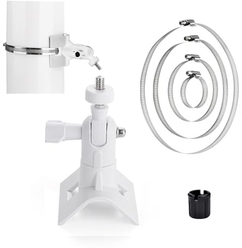 Universelle Masthalterung, Kamera Halterung, Camera Pole, Wandhalterung, Außenkamera, für Überwachungskamera, anwendbarer Rohrdurchmesser Größe 30 mm - 200 mm (Weiß)