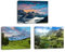 Piy Painting Natur Leinwand Bilder, 3Stück Berge Bilder, Bergkette Landschaft Wandbilder 40x30cm, Kunstdrucke Bild auf Leinwand für Küche Büro Wohnzimmer, Geburtstagsgeschenk, Eingebauter Holzrahmen
