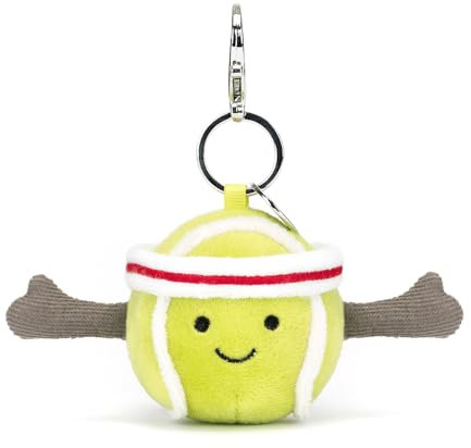 Jellycat Amuseables Tennisball-Taschenanhänger, 6,3 cm, Sport-Plüsch-Schlüsselanhänger, Geschenk für Sportfans, Tennis-Design