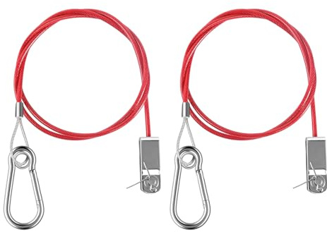 Cavo di Sicurezza per Rimorchi, 2 Pezzi Cavo di Rottura per Rimorchi 1m, Rossa Fune di Partenza per Rimorchio Cavo Breakaway per Comuni Rimorchi Frenati Roulotte