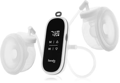 LIONELO Twee Free Tire-lait électrique mains libres, 3 modes de massage, 9 niveaux d'intensité, 2 coquilles d'allaitement, 150 ml, 4 entonnoirs en silicone, tire-lait mains libres, étui