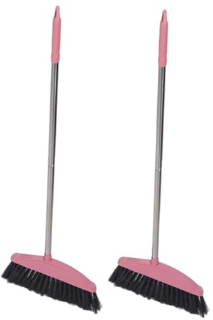 Ciieeo 2pcs Broom Handle Stiff Bristle Outdoor Floor Sweeper for Deck Cleaning
