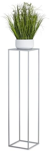 HowHomely Blumenständer Metall Grau 106 cm Hoch - Solider und Robuster Blumenhocker Metall - Pflanzenständer für die Dekoration in Wohnzimmer Schlafzimmer oder Büro
