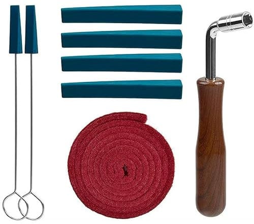 8-Teiliges Piano Tuner Werkzeug Set, Piano Tuning Kit, Klavier Stimmschlüssel Hammer Set, Klavier Stimmen Werkzeug, 1 Stimmband +1 L Form Stimmhammer +4 Dämpfer+2 Dämpfer mit Griffe, Klavier Zubehör