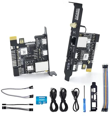 Sipeed NanoKVM-PCIe IP-KVM Remote Control Operations Maintenance Server, DDR3 RISC-V Linux Development Board, 1TOPS NPU 1GHz SG2002 RISC-V CPU, HDMI PCIe 100M Network Port (NanoKVM-PCIe ETH+PoE)