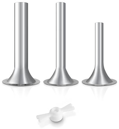 Rafbar Wurstfüll-Kit für Kitchenaid KSMFGA Fleischwolf-Aufsatz, Wurstaufsatz für Kitchenaid, 3 Edelstahl-Füllrohre plus 1 Halter