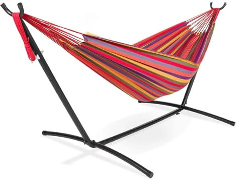 Hamac de Camping Hamac de Voyage Hamac Double avec Sac de Transport, Ensemble de hamacs sur Support en Acier