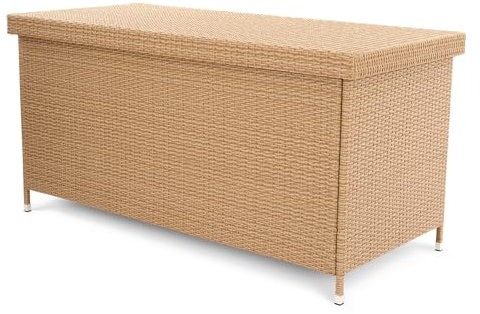 di volio Gartenbox Belia, Auflagenbox 870 L, mit abschließbarem Deckel, wasserdicht & wetterfest, für Kissen oder Gartengeräte, bis 220 kg (Beige)