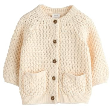 NEXT Baby Mädchen Standard Strickjacke mit Knopfverschluss Smile