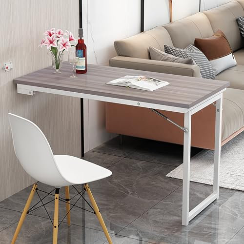 Pounjsd Wandklapptisch klapptisch Wand Wandtisch klappbar, Schreibtisch für kleine Räume, Platzsparender Klapptisch zur Wandmontag,klapptisch wandmontage für Küche, Balkon Outdoor