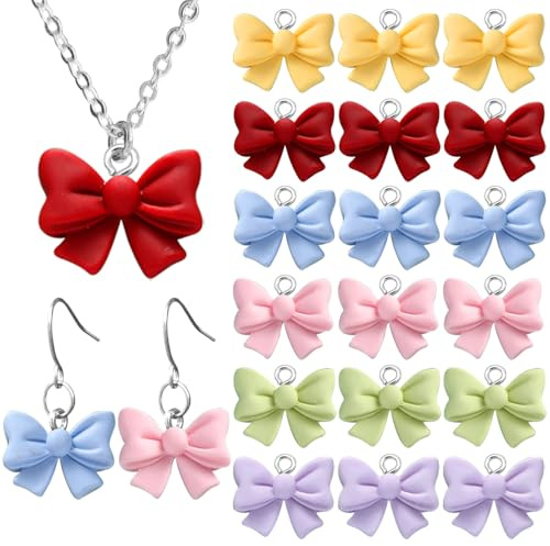 Harz Schleife Charms Anhänger Set Flatback Bowknot Perlen Für Armbänder Bunt Schleifen Armband Kawaii Bogen Schmuckanhänger