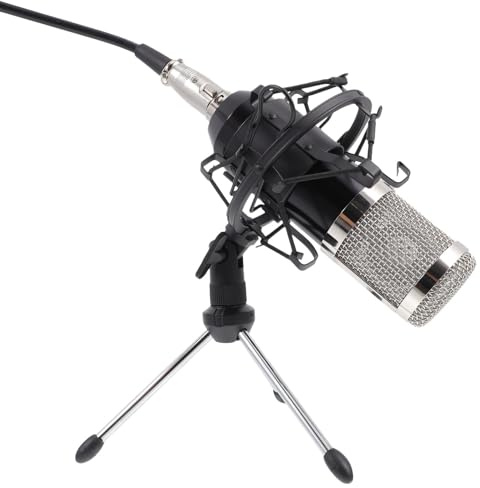 ABOOFAN Kondensatormikrofon Satz 3,5mm Kabel Meeting Mikrofon 48v Phantomspeisung Schwarz Metallkopf Für Live Übertragung Ktv Und Konferenz