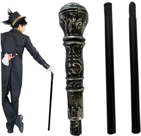 Pimp Cane, 31, 5 Zoll dekorativer Gehstock aus Kunststoff, antiker, Abnehmbarer, schicker Gehstock für Erwachsene, Kinder, Kostümzubehör, dekorative Gehstöcke