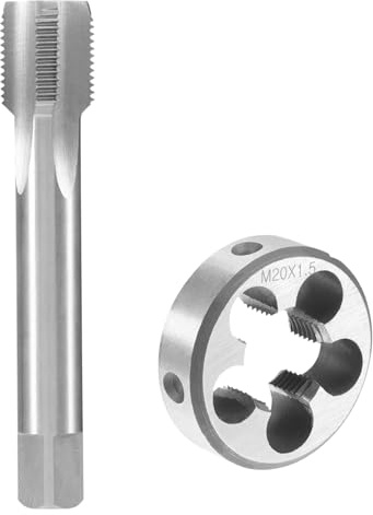 Sdhiiolp M20 x 1,5mm HSS Gewindebohrer und Schneideisen Set, Metrische Innen- und Außengewinde, Gerade Geriffelt