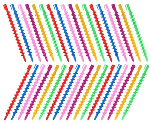 Beavorty 40 Stück Spiral Lockenwickler aus Abs Kunststoff Wiederverwendbar und Benutzerfreundlich für Salon und Persönliches Styling Langes Haar Zufällige Farbe