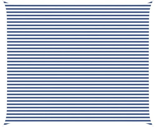 vidaXL Sonnensegel Blau und Weiß 6 x 5 m 100% Polyester Oxford, Outdoor Schatten, UV-beständig, rechteckiger Pavillon, Polyesterüberzug, moderner Balkon, wasserdicht am Pool