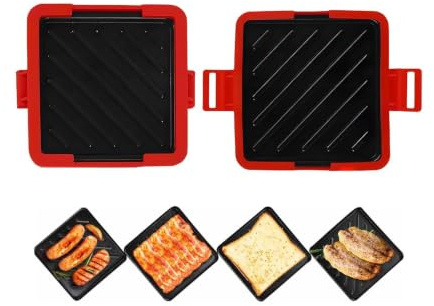 Mikrowellen Sandwichmaker Mikrowellen-Sandwichgrill | Spülmaschinenfeste Presse mit Antihaft Grillplatten für Gegrillte Käse Sandwiches Frühstück Snacks Zuhause Studentenwohnheim