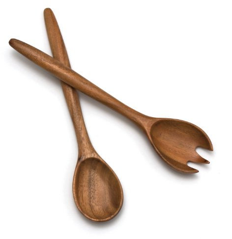 Lipper International 1188 Acacia Oblong Salad Servers, 12 Long, One Pair